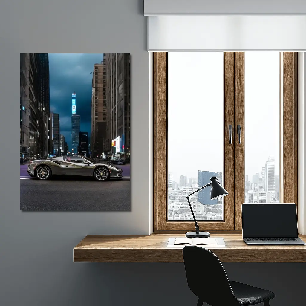Ferrari F8 Spider City Night Street – Wall Art