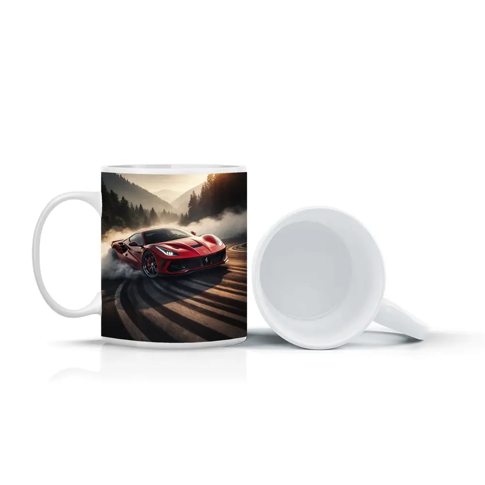 Ferrari F8 Drifting Mountain Road Smoke – Mugs