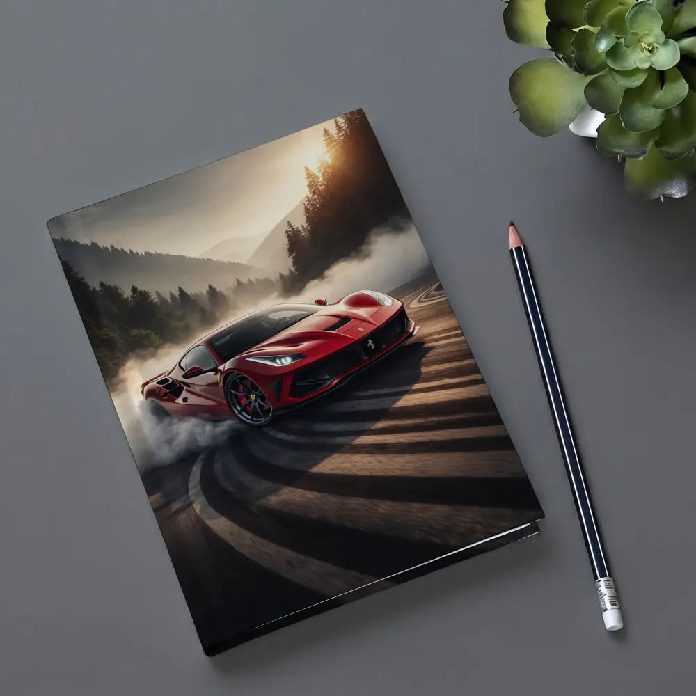 Ferrari F8 Drifting Mountain Road Smoke – Notebooks
