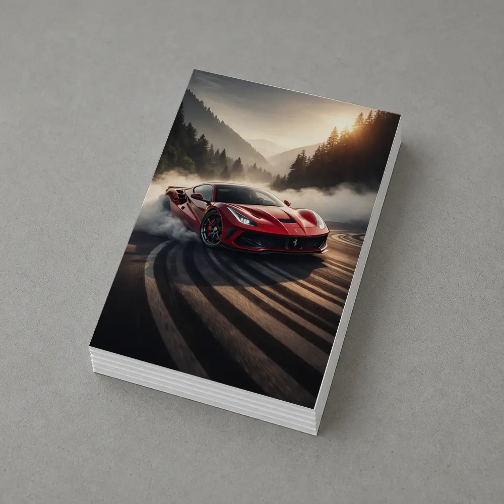 Ferrari F8 Drifting Mountain Road Smoke – Postcards