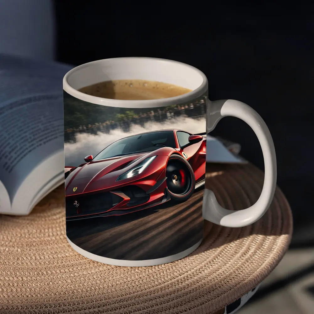 Ferrari F8 Drifting on Race Track – Mugs