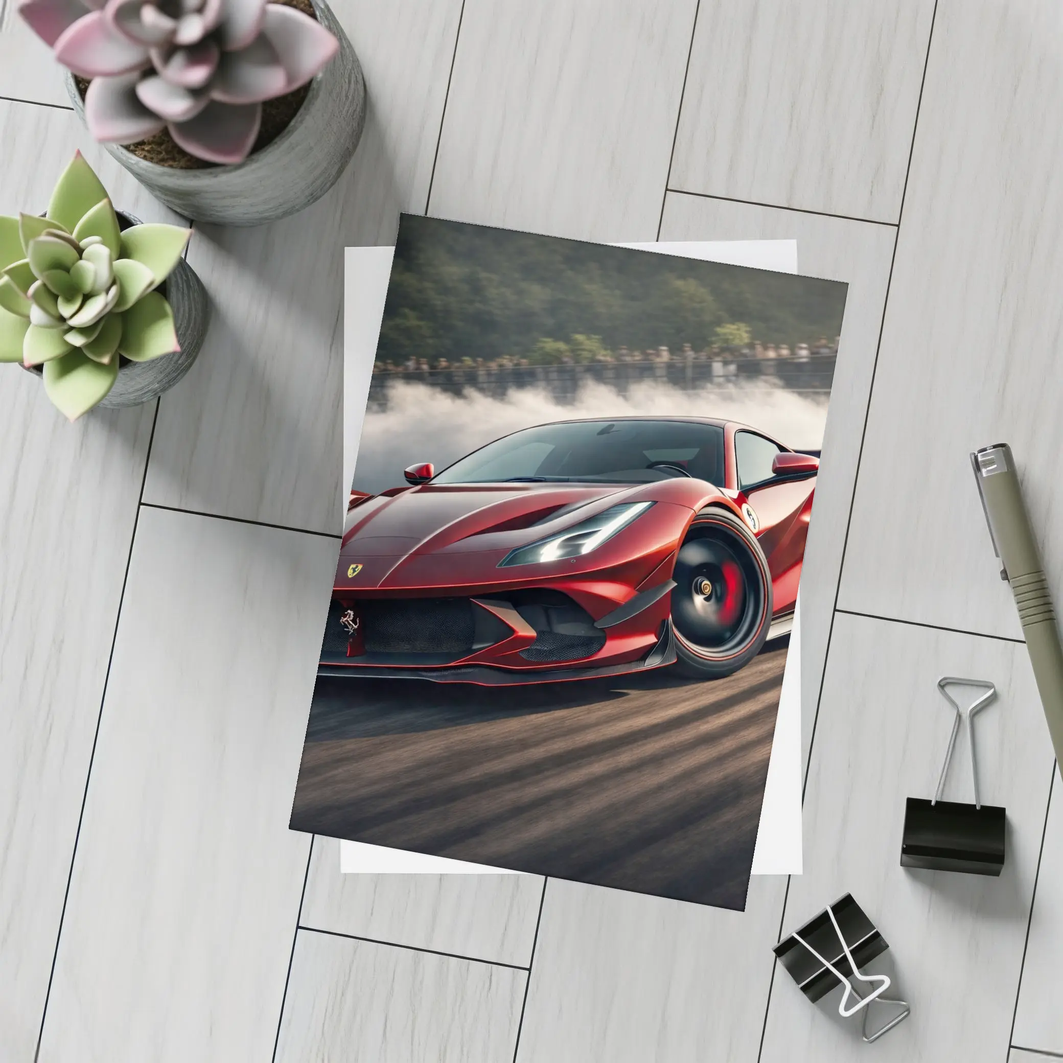 Ferrari F8 Drifting on Race Track – Postcards