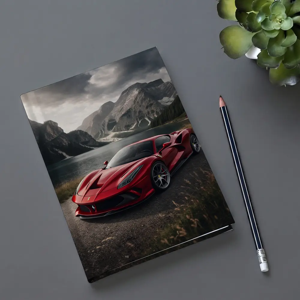 Ferrari F8 Red Supercar Mountain Lake – Notebooks