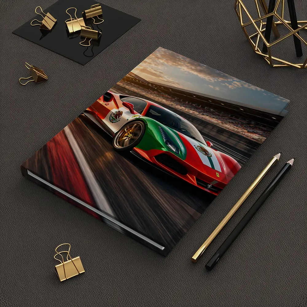 Ferrari 488 Mexico Flag Racing Track Sunset – Notebooks