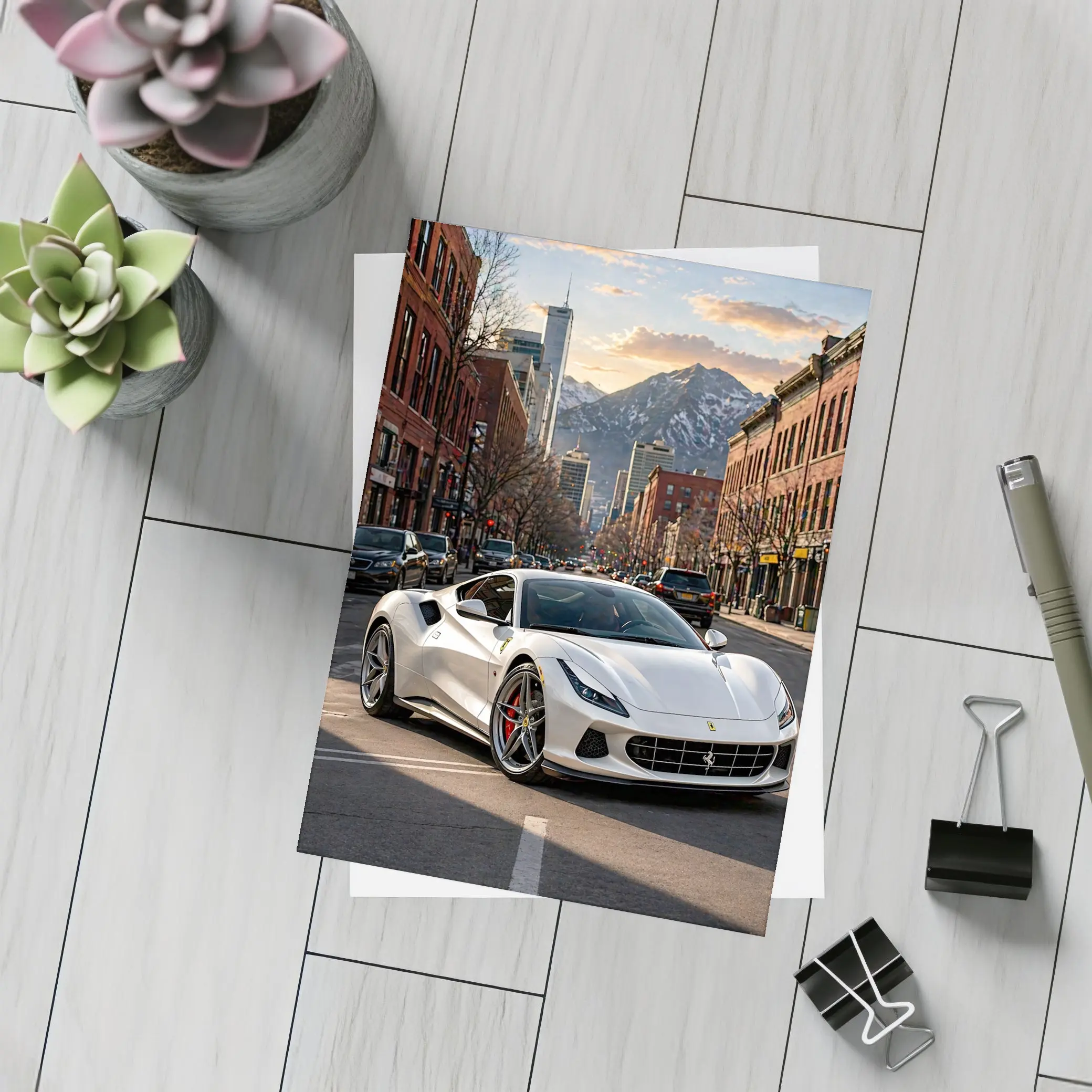 Ferrari F8 White City Mountain Street – Postcards