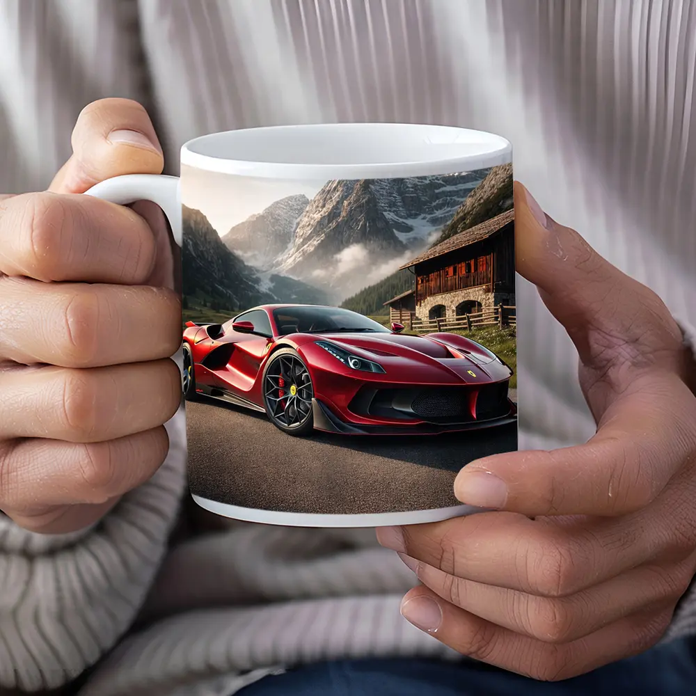 Ferrari F8 Red Mountain Alpine Road – Mugs