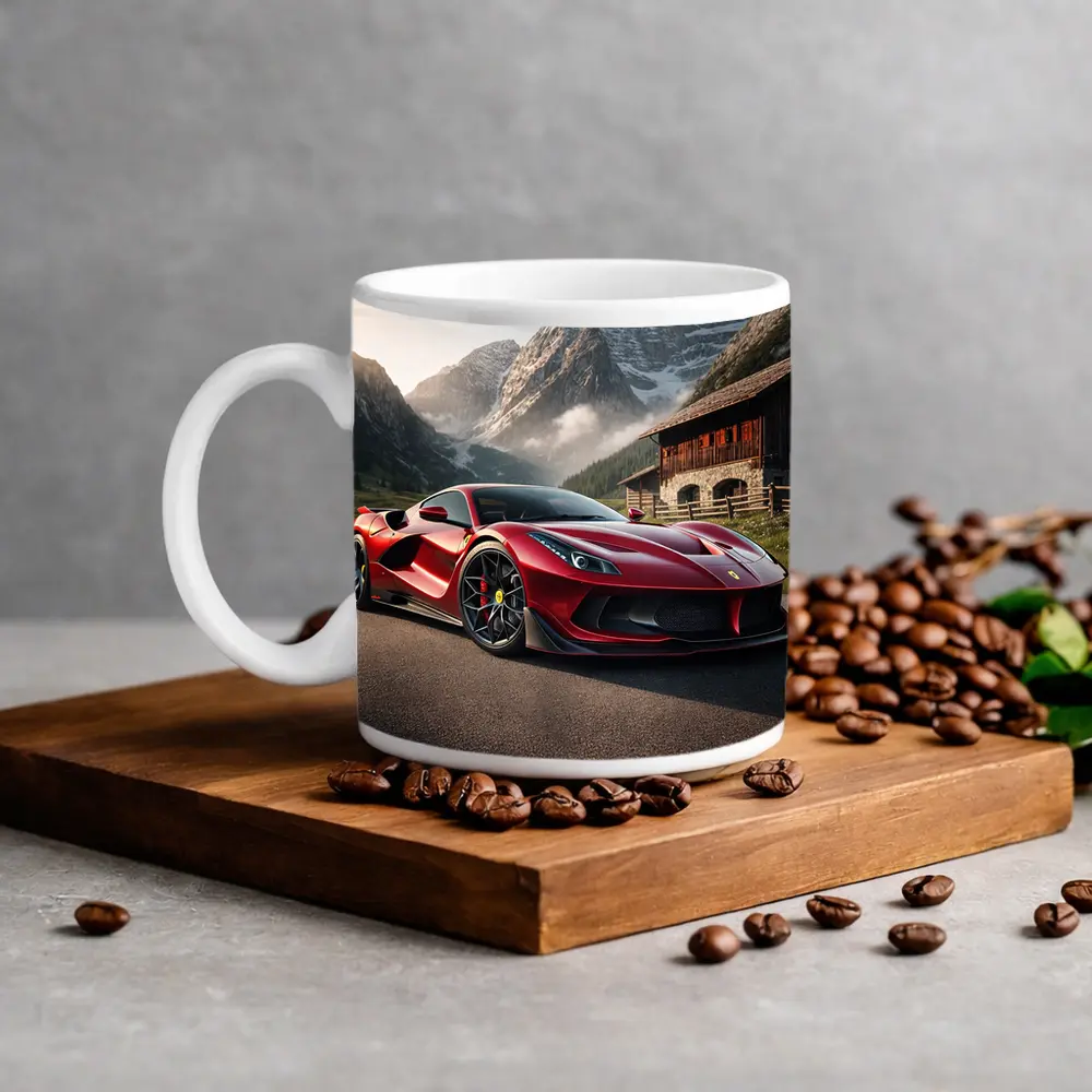 Ferrari F8 Red Mountain Alpine Road – Mugs