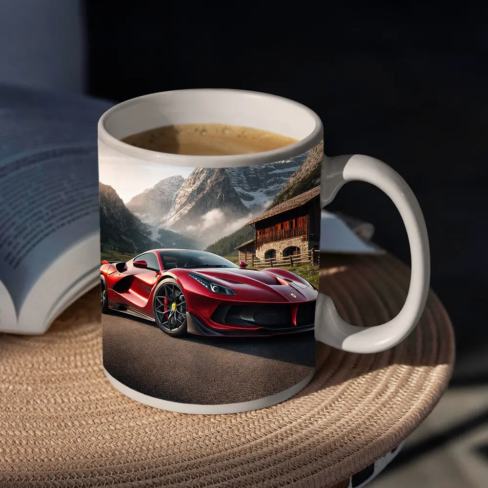 Ferrari F8 Red Mountain Alpine Road – Mugs