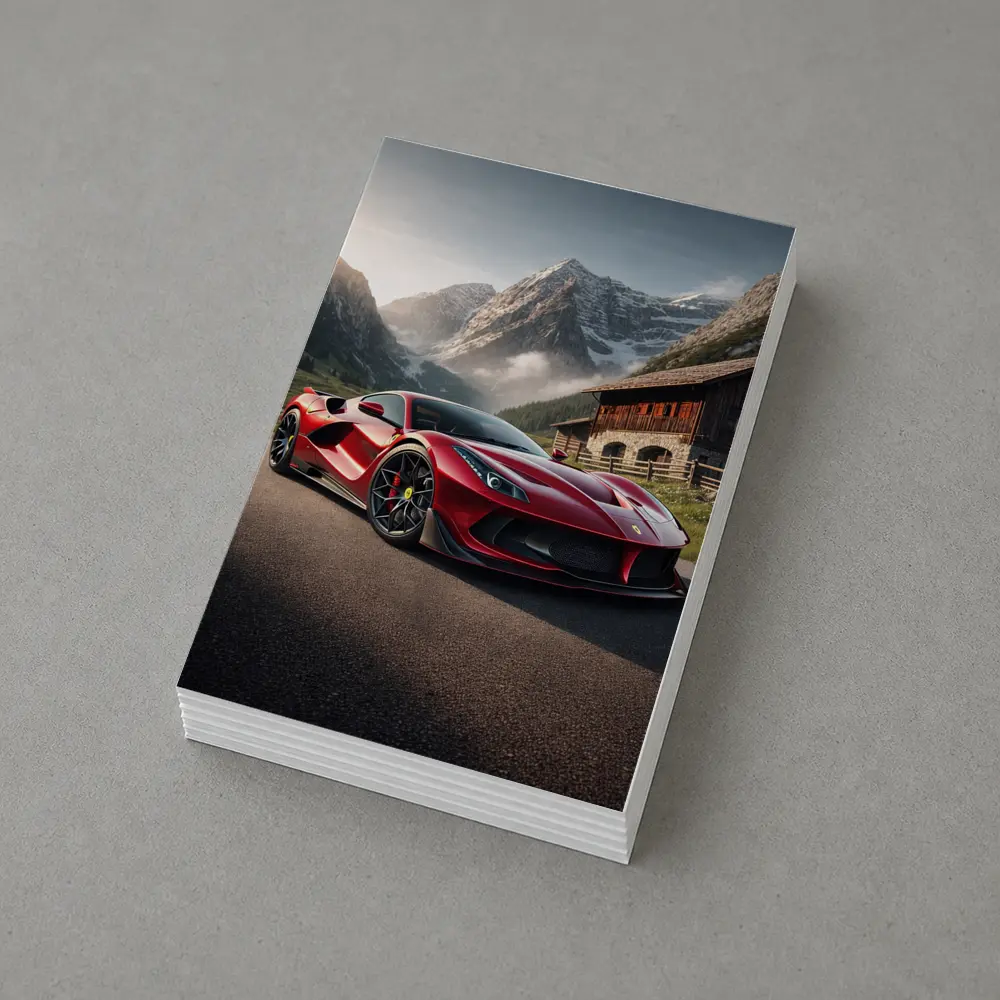 Ferrari F8 Red Mountain Alpine Road – Postcards