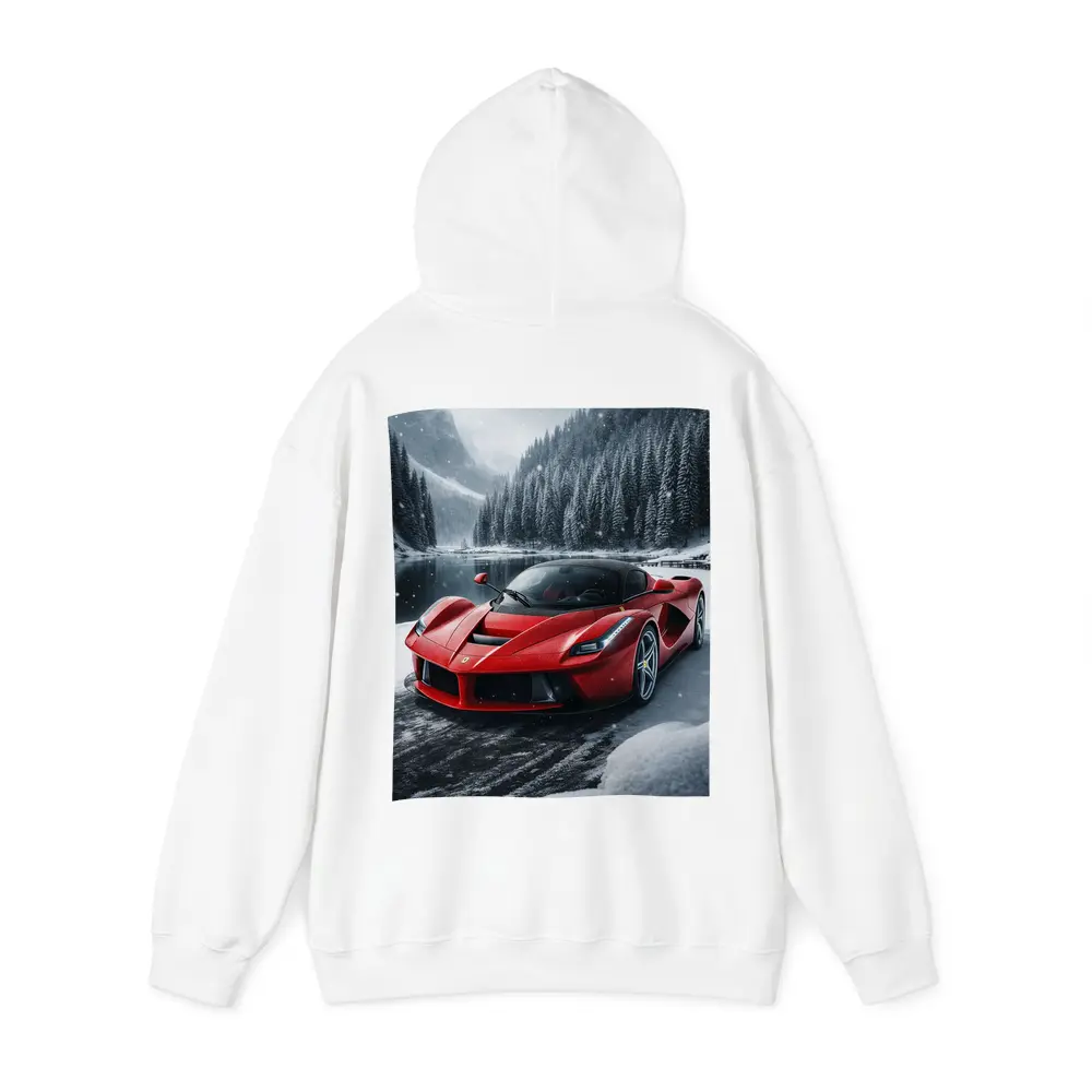 Ferrari LaFerrari Red Supercar Snowy Forest – Hoodies