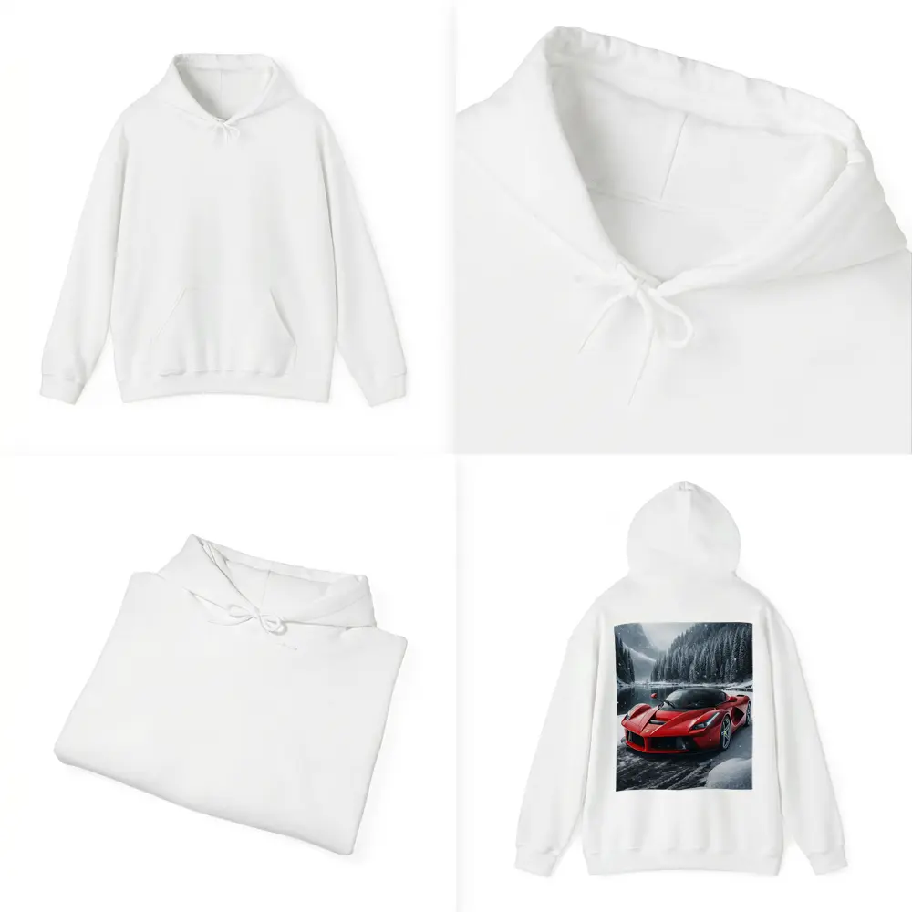 Ferrari LaFerrari Red Supercar Snowy Forest – Hoodies
