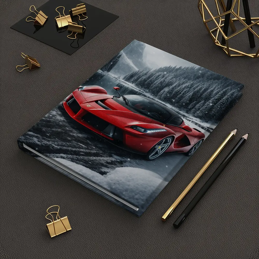 Ferrari LaFerrari Red Supercar Snowy Forest – Notebooks