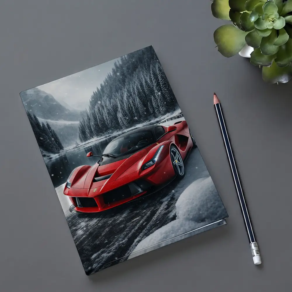 Ferrari LaFerrari Red Supercar Snowy Forest – Notebooks