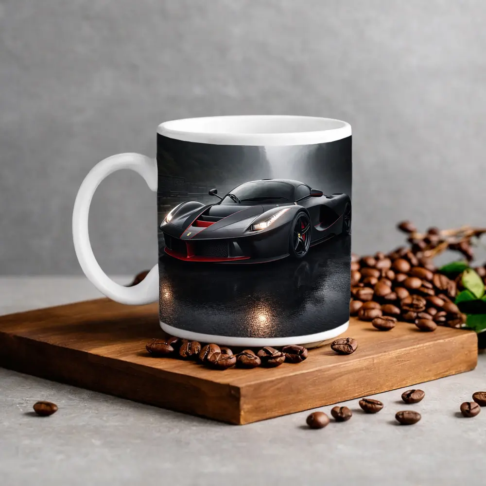 Ferrari LaFerrari Black Rainy Mountain Road – Mugs