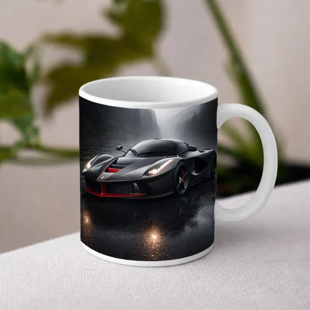 Ferrari LaFerrari Black Rainy Mountain Road – Mugs