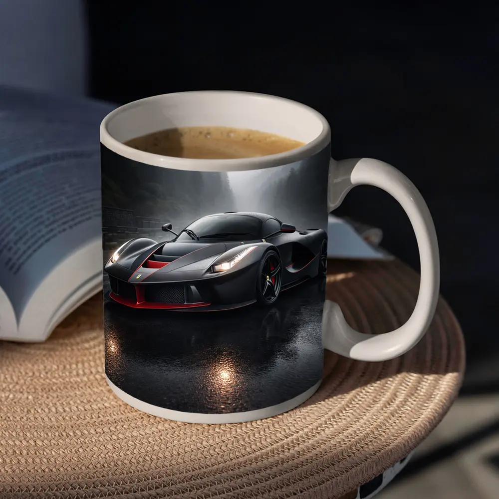 Ferrari LaFerrari Black Rainy Mountain Road – Mugs