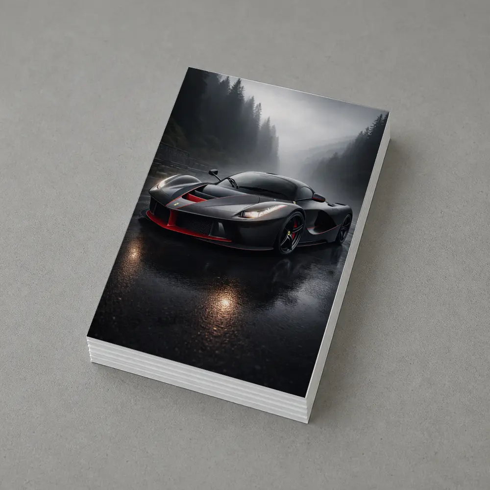 Ferrari LaFerrari Black Rainy Mountain Road – Postcards