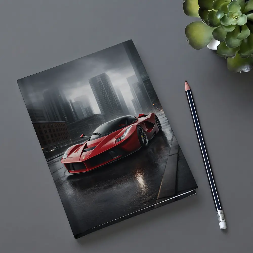 Ferrari LaFerrari Red Supercar Rainy City – Notebooks
