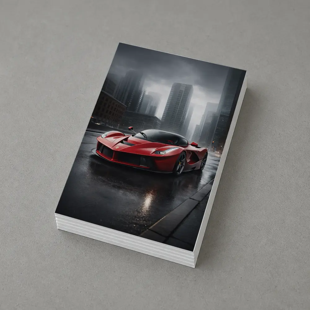 Ferrari LaFerrari Red Supercar Rainy City – Postcards