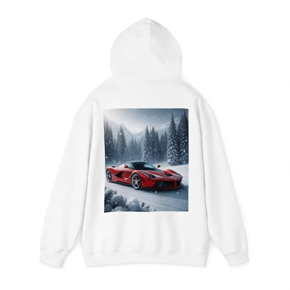 Ferrari LaFerrari Red Supercar Snowy Winter – Hoodies
