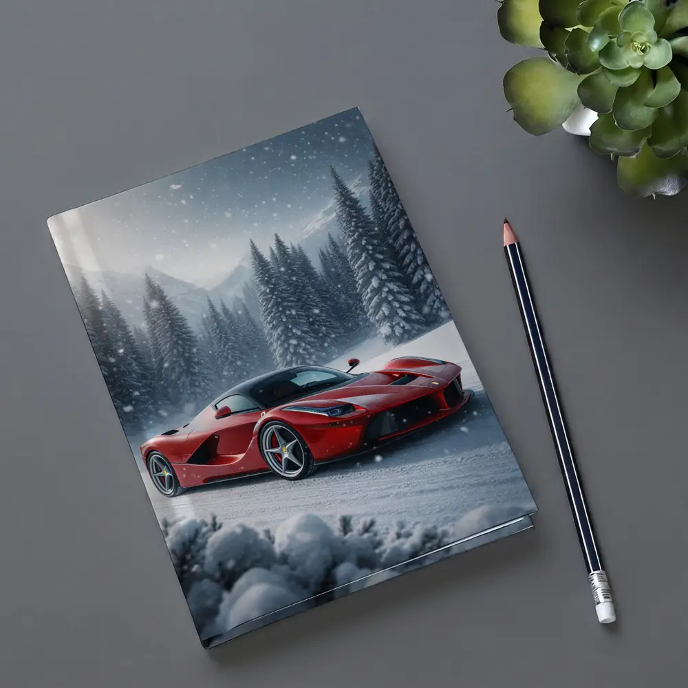 Ferrari LaFerrari Red Supercar Snowy Winter – Notebooks