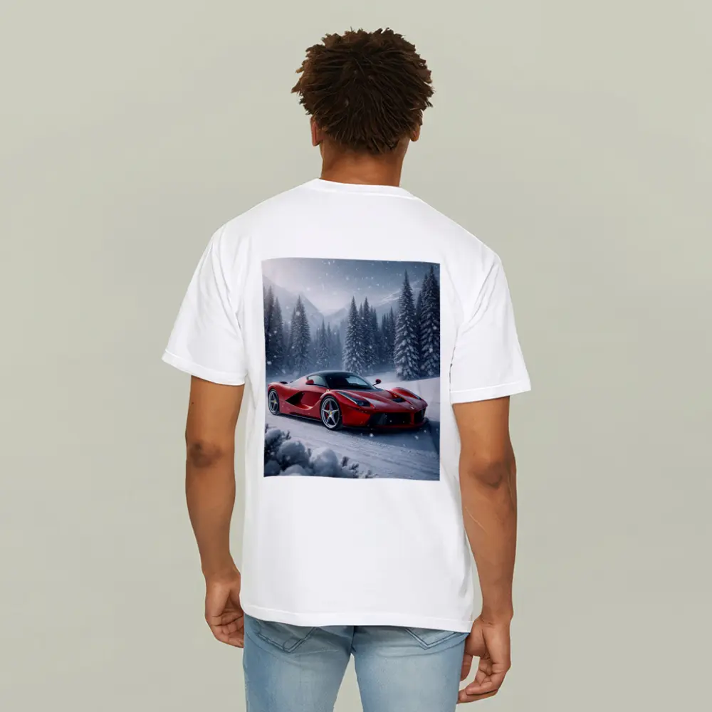 Ferrari LaFerrari Red Supercar Snowy Winter – T-Shirts