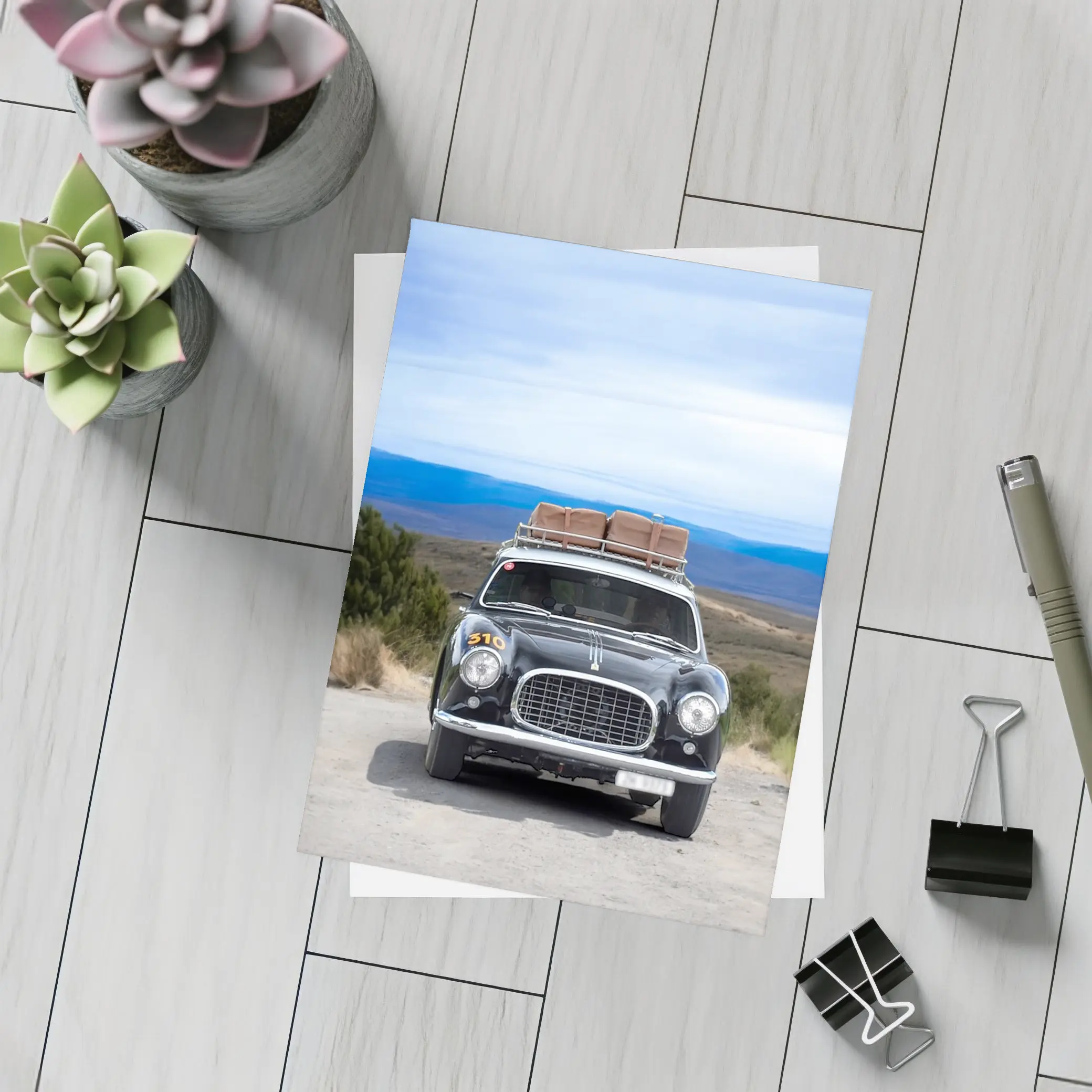 Classic Ferrari Rally Car Open Road – Postcards