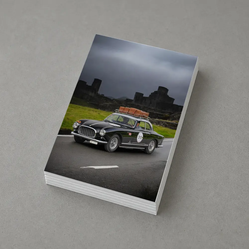 Classic Ferrari Coupe Dark Castle Road – Postcards