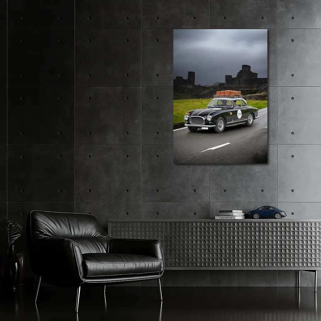 Classic Ferrari Coupe Dark Castle Road – Wall Art