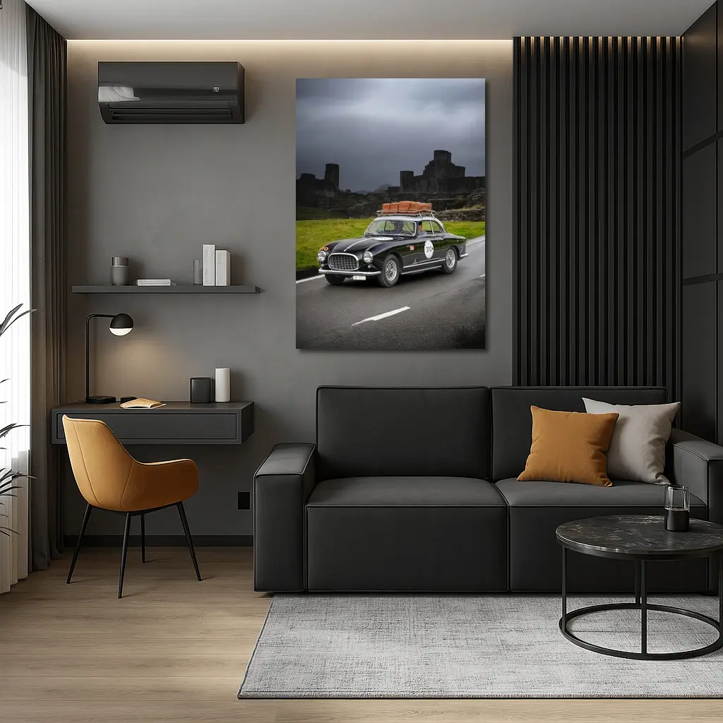 Classic Ferrari Coupe Dark Castle Road – Wall Art