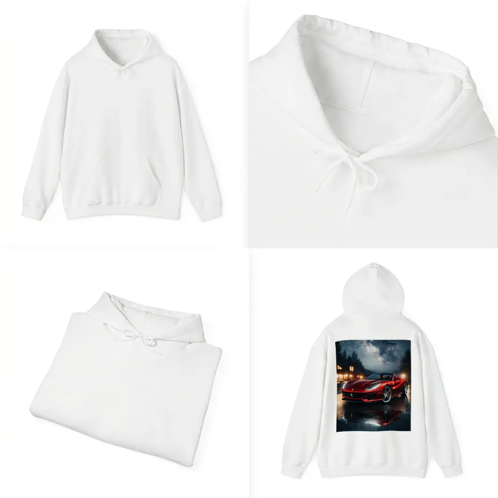 Ferrari Portofino Red Under Starry Night Sky – Hoodies