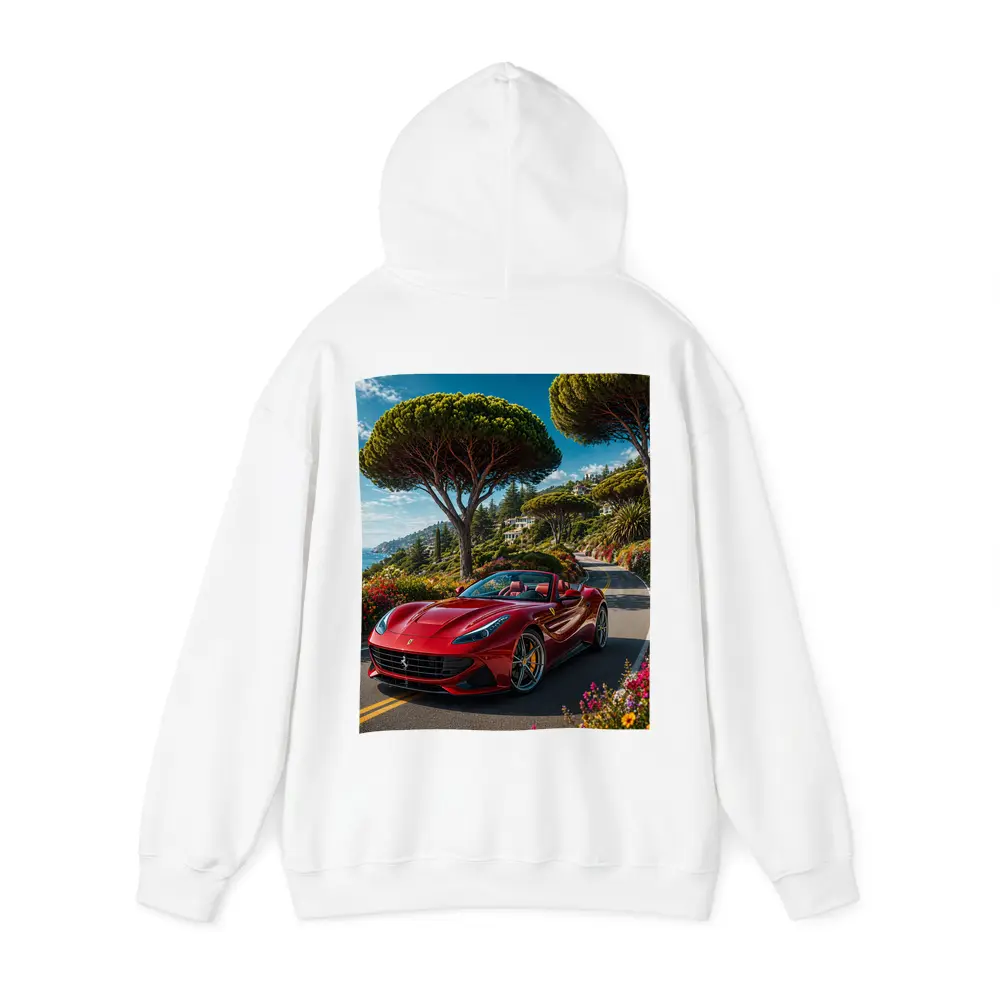 Ferrari Portofino Red on Coastal Road – Hoodies