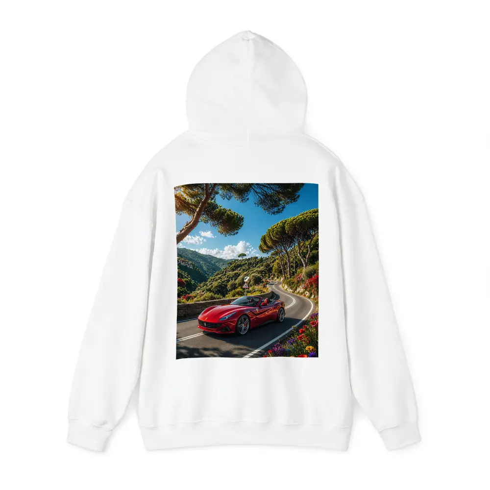 Ferrari Portofino Red Convertible Coastal Road Drive – Hoodies