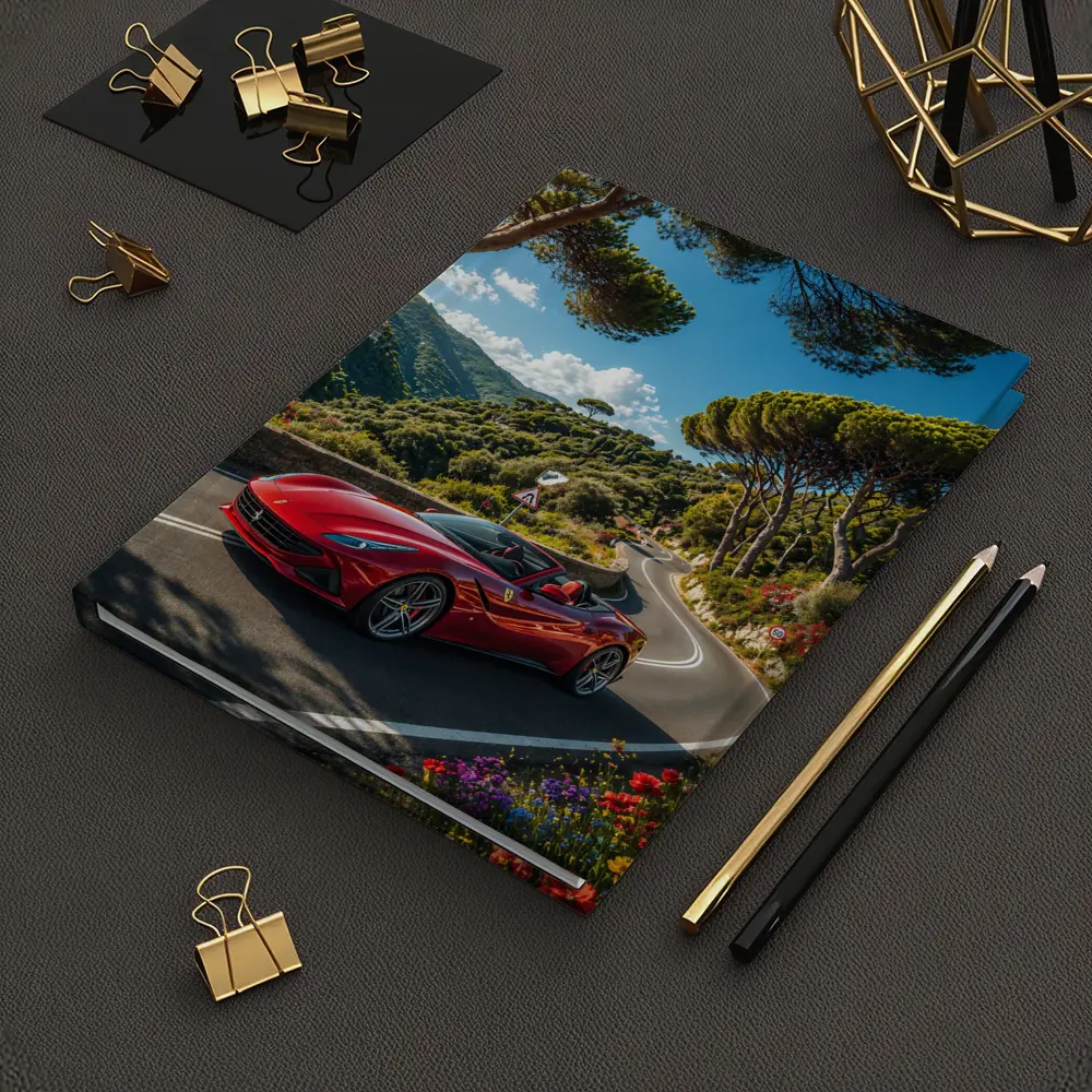 Ferrari Portofino Red Convertible Coastal Road Drive – Notebooks