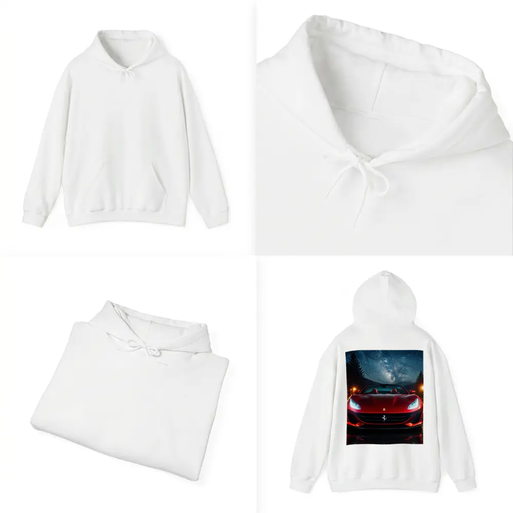Ferrari Portofino Red Under Starry Night Sky – Hoodies