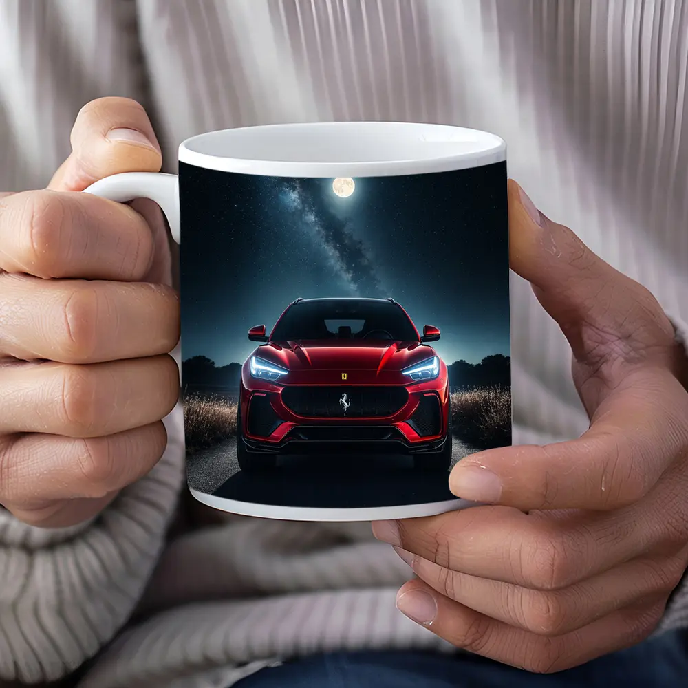 Ferrari Purosangue Red SUV Starry Night – Mugs