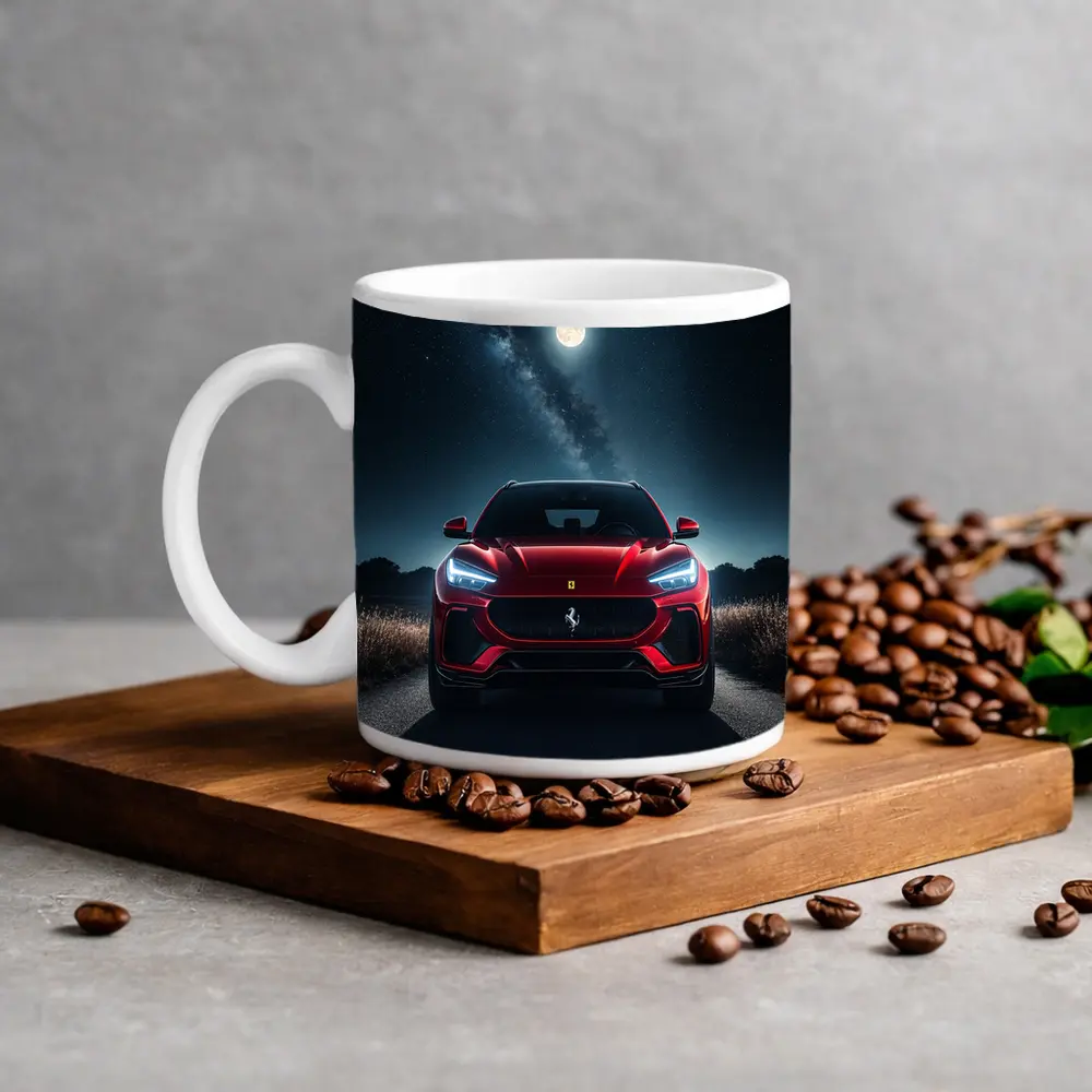 Ferrari Purosangue Red SUV Starry Night – Mugs