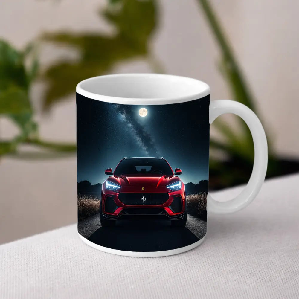 Ferrari Purosangue Red SUV Starry Night – Mugs