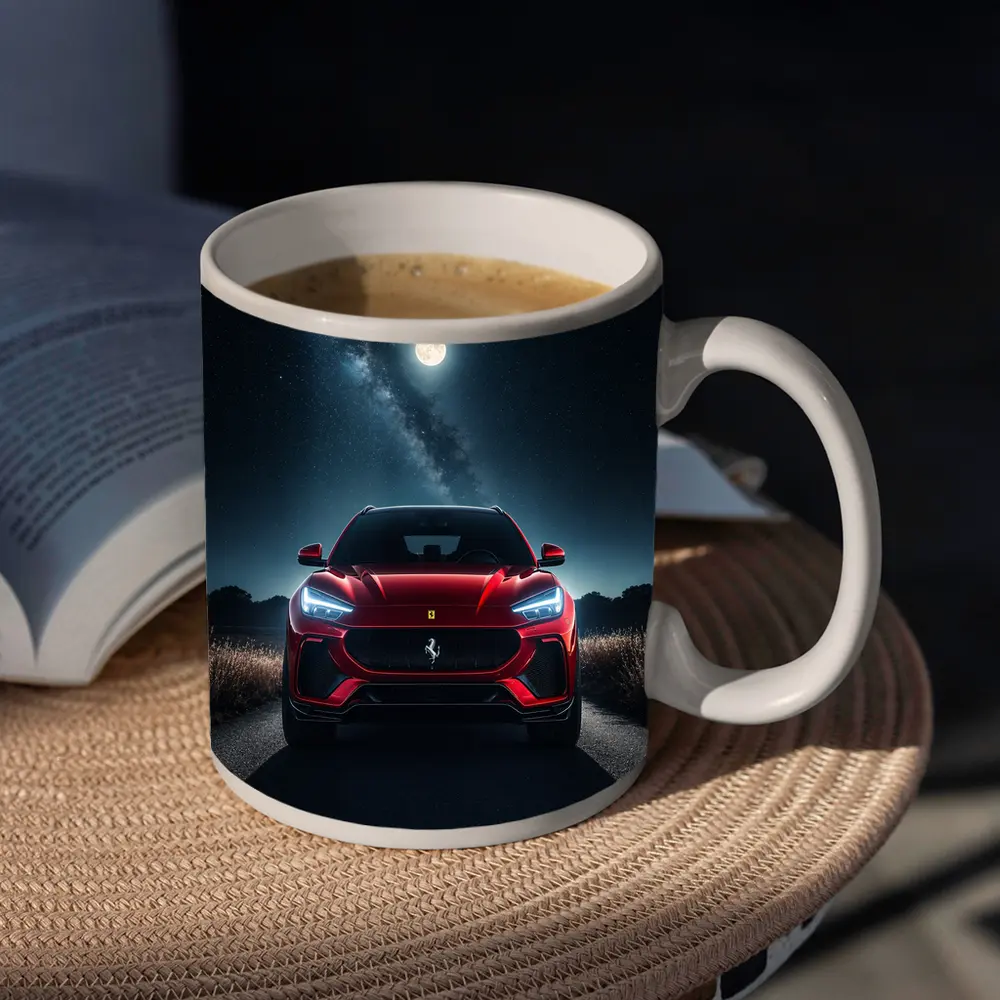 Ferrari Purosangue Red SUV Starry Night – Mugs