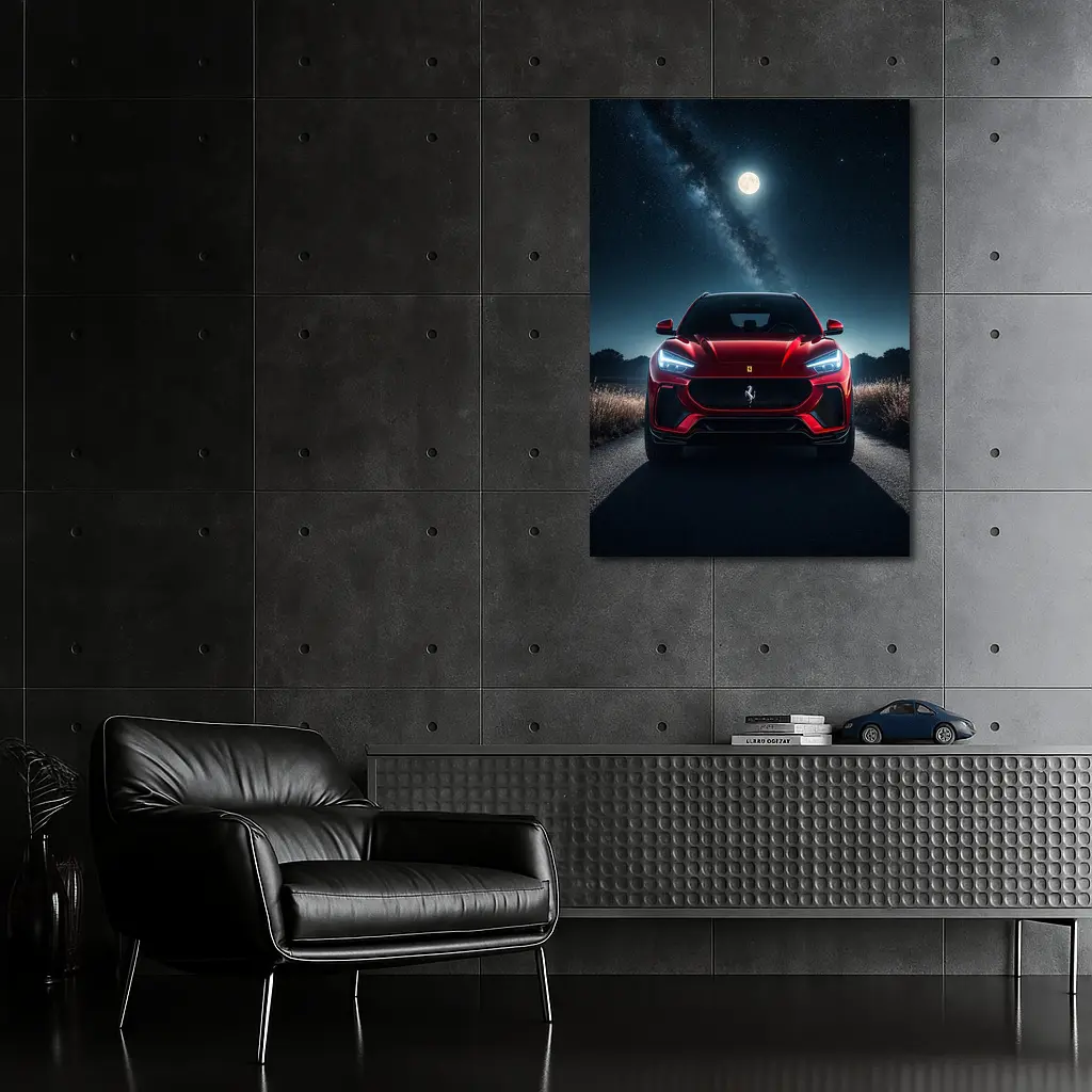 Ferrari Purosangue Red SUV Starry Night – Wall Art