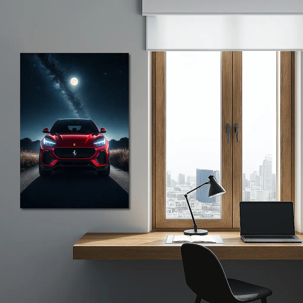 Ferrari Purosangue Red SUV Starry Night – Wall Art