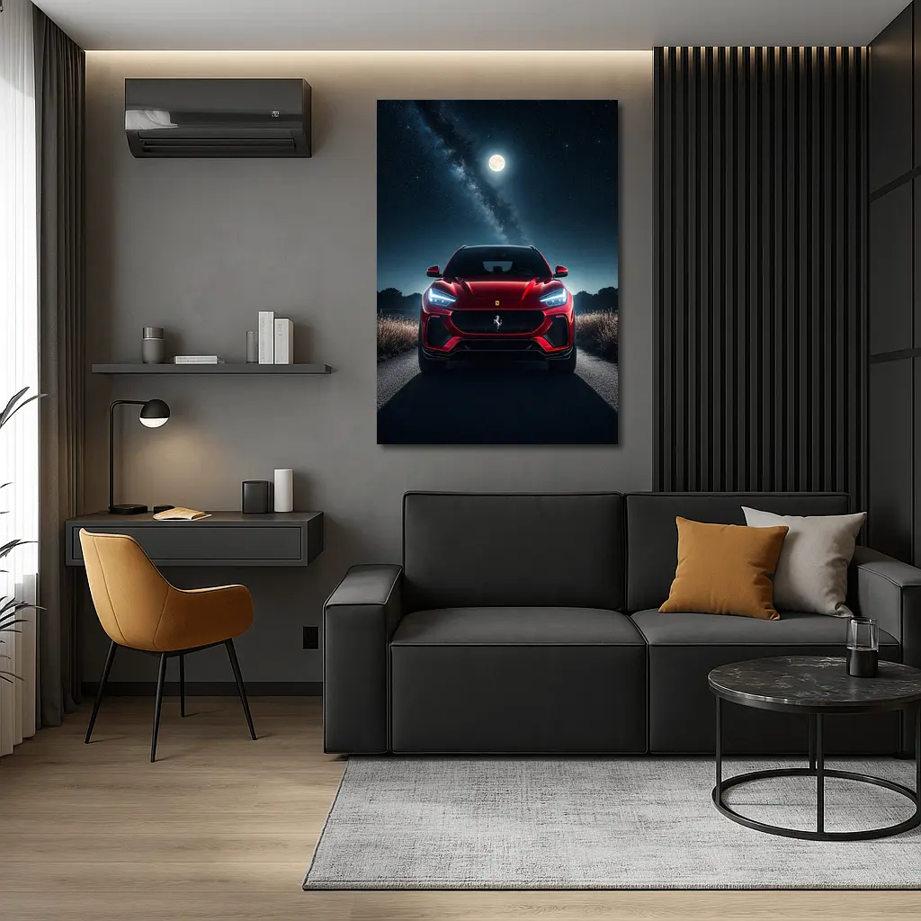 Ferrari Purosangue Red SUV Starry Night – Wall Art
