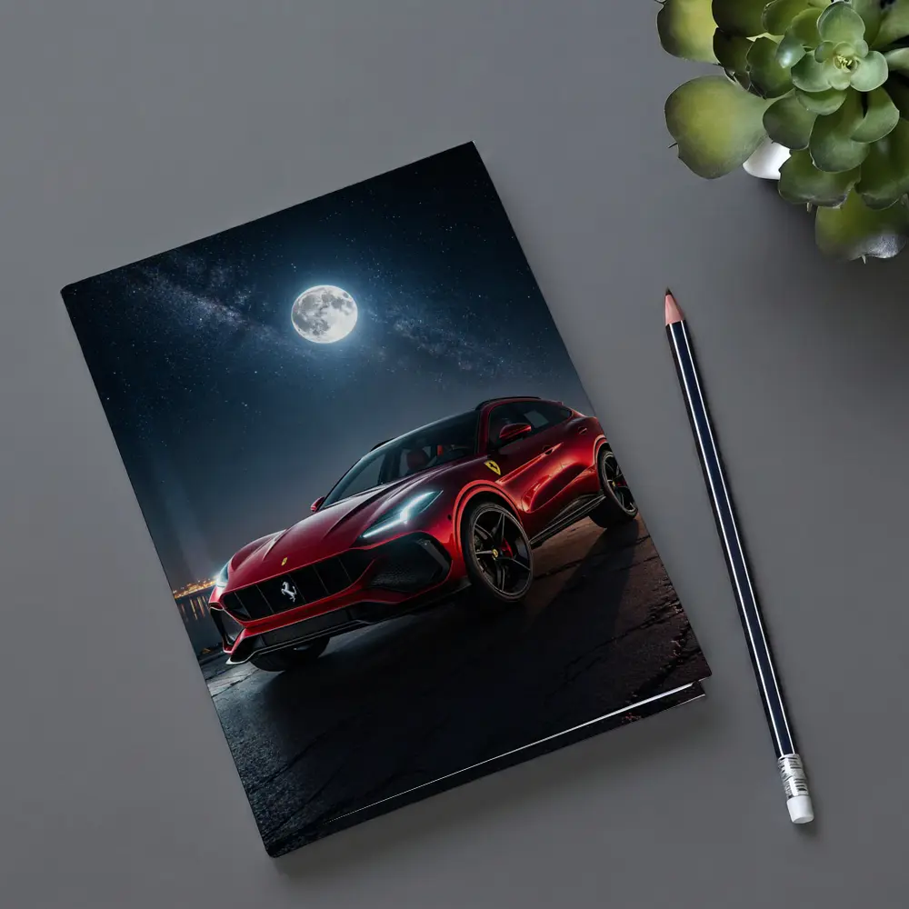 Ferrari Purosangue Red SUV Night Sky – Notebooks