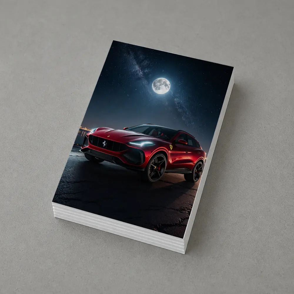 Ferrari Purosangue Red SUV Night Sky – Postcards