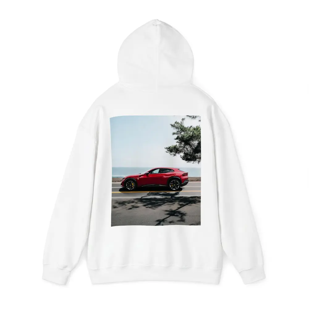 Ferrari Purosangue Red SUV Coastal Road – Hoodies