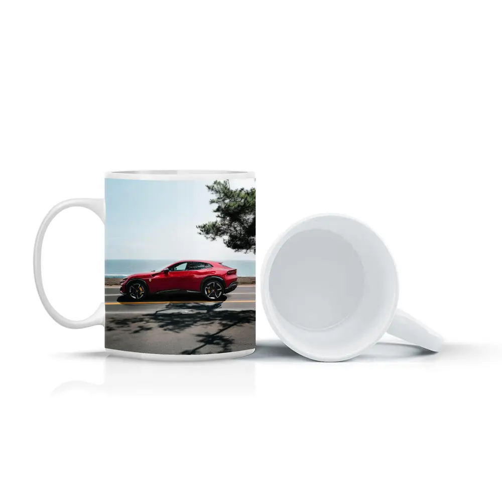 Ferrari Purosangue Red SUV Coastal Road – Mugs