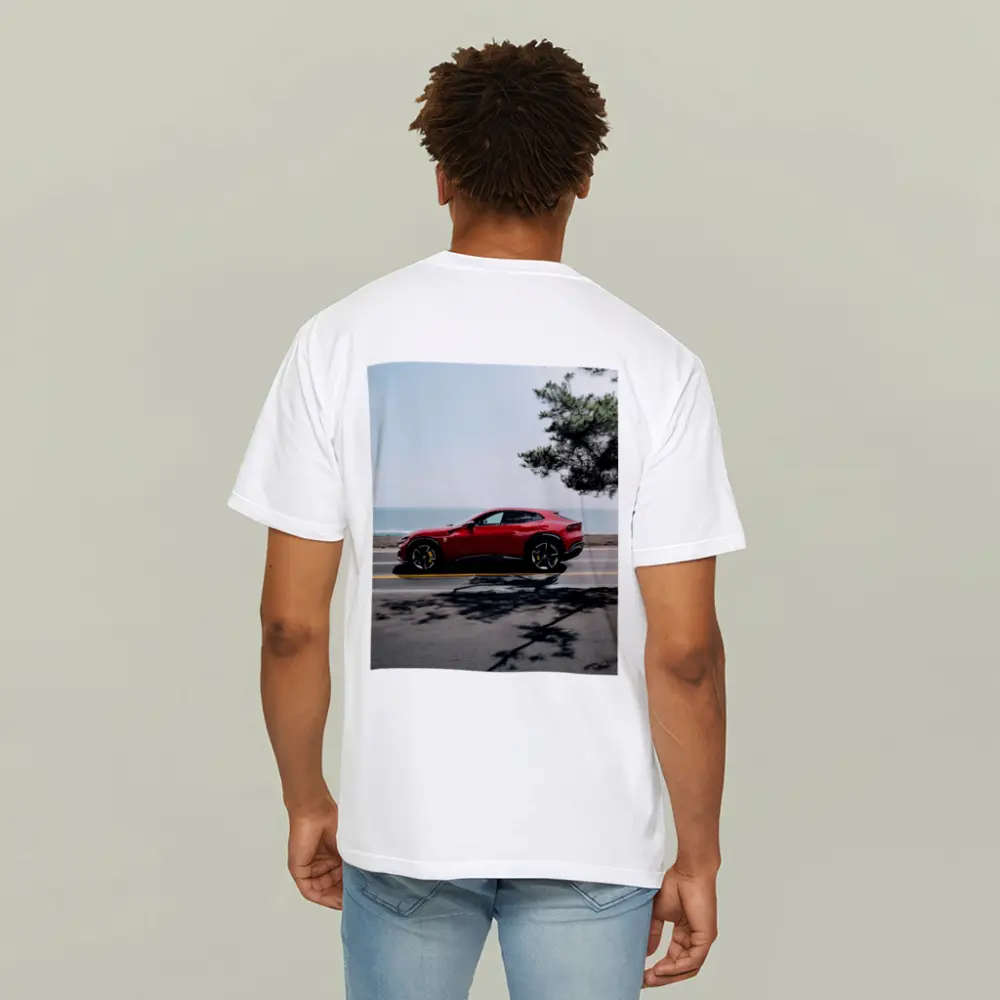 Ferrari Purosangue Red SUV Coastal Road – T-Shirts