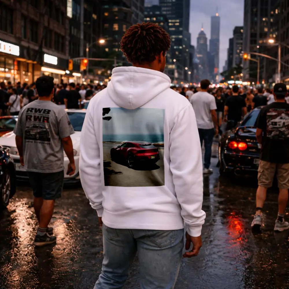 Ferrari Purosangue Red SUV Coastal Road – Hoodies