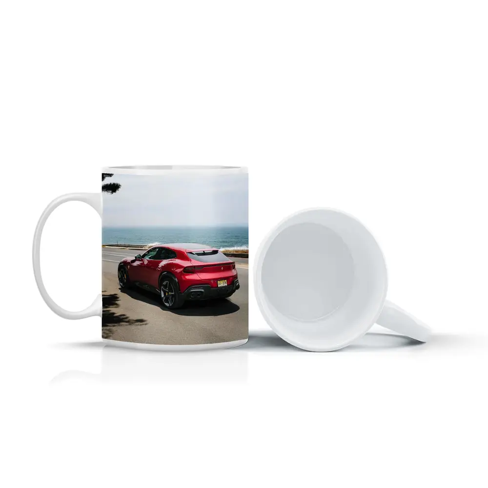 Ferrari Purosangue Red SUV Coastal Road – Mugs