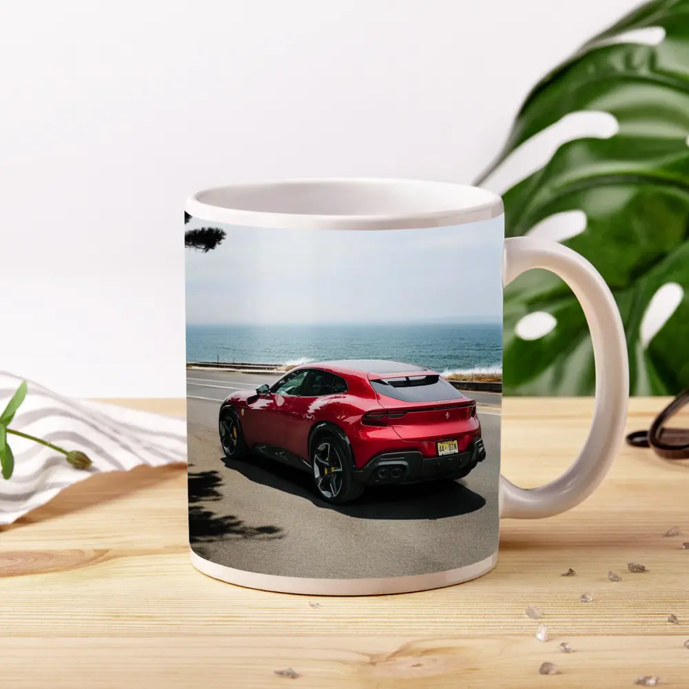 Ferrari Purosangue Red SUV Coastal Road – Mugs